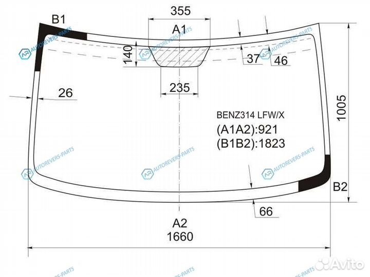 Benz314 lfwx Стекло лобовое mercedes sprinter clas
