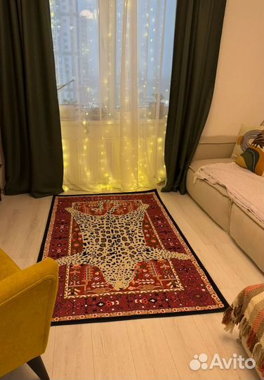 Ковер с леопардом турецкий в ретро стиле