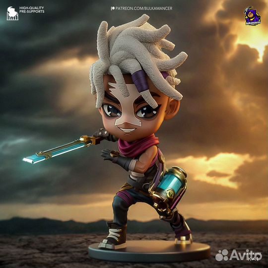 Arcane chibi Ekko & Jayce (season 2) 3Д фигурки