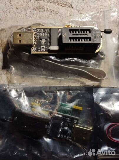 USB Программатор CH341A + клипса SOP8 (прищепка)
