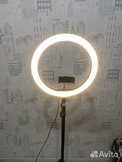 Кольцевая лампа со штативом 33см