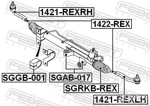 Тяга рулевая Ssang Yong Kyron 05-12 1422-REX