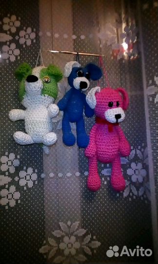 Игрушки связанные крючком с наполнителем халофайбе
