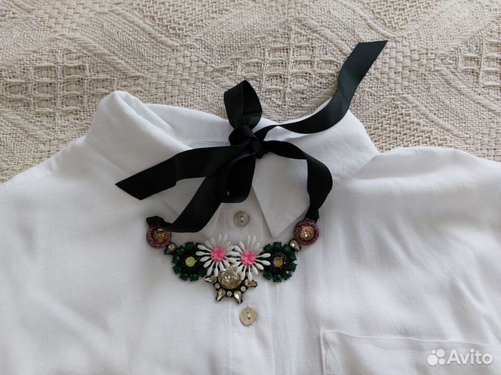 Колье чокеры Mango Zara кристаллы, перламутр