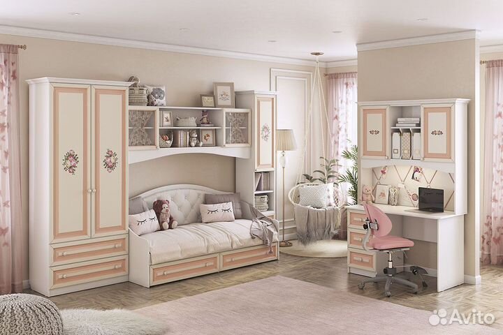Гарнитур мебели Алиса в детскую девочки