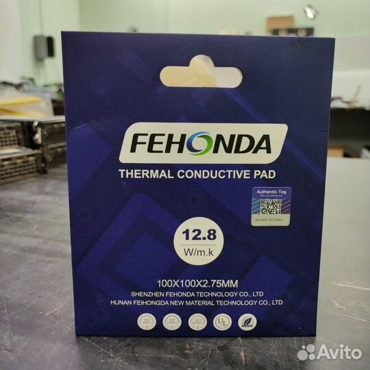 Термопрокладка fehonda 100x100x2.75 мм, 12.8 Вт/мК