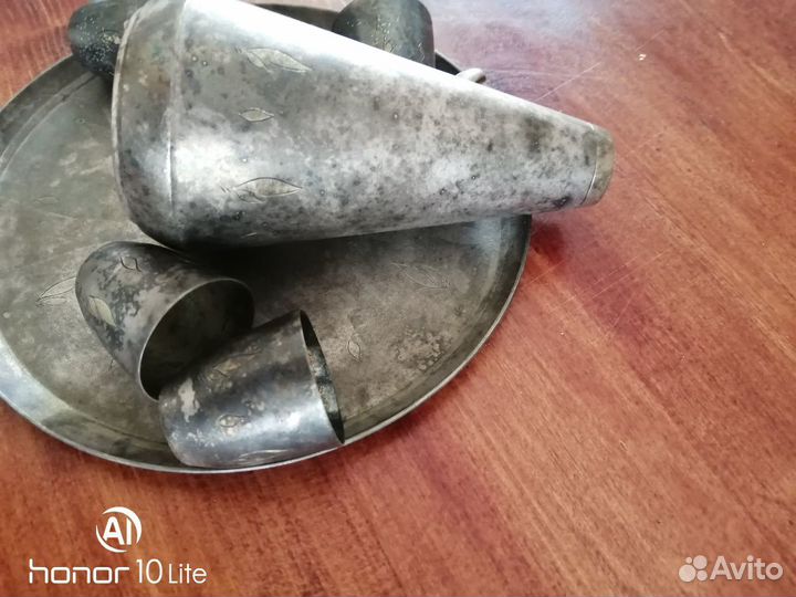 Штоф с рюмками, мельхиор, СССР