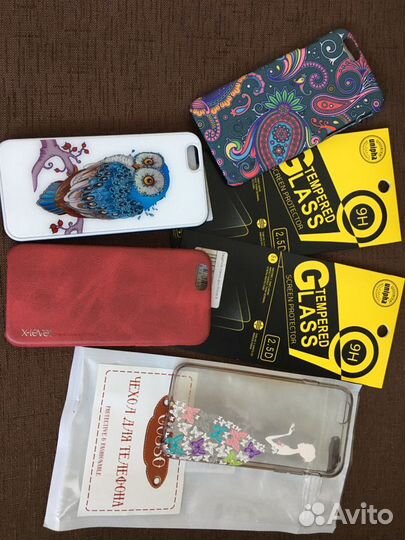 Чехлы для iPhone6S + 2 защитных стекла