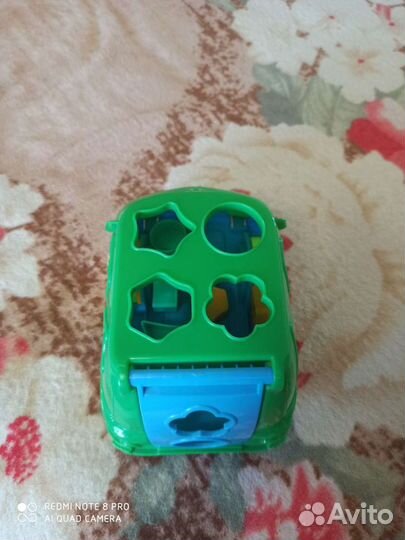 Игрушка автобус-логика, детский деревянный гараж