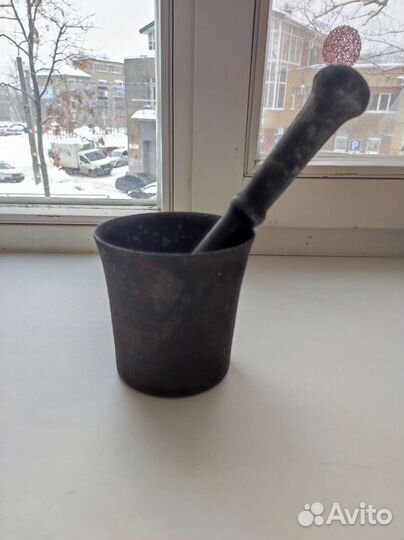 Чугунные ступка и пестик СССР