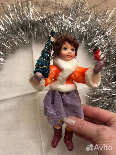 Ватная ёлочная Девочка
