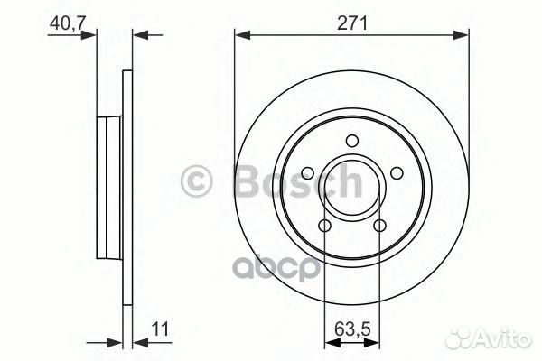 Диск тормозной задн ford: focus III 1.0 EcoBoos