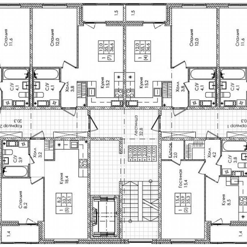 2-к. квартира, 54,2 м², 4/8 эт.