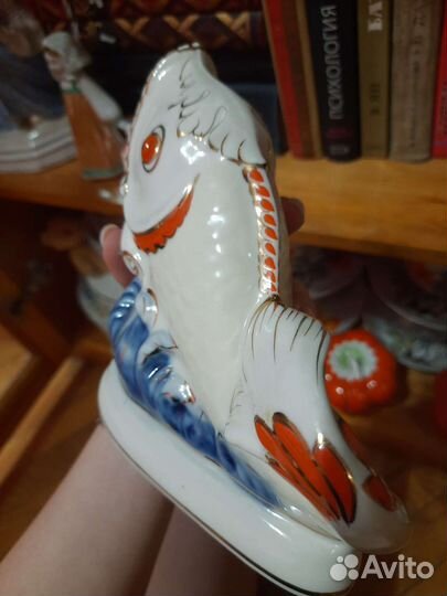 Статуэтка СССР фарфор Коростень Рыба-салфетница