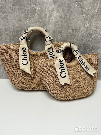 Сумка женская chloe плетеная из рафии люкс