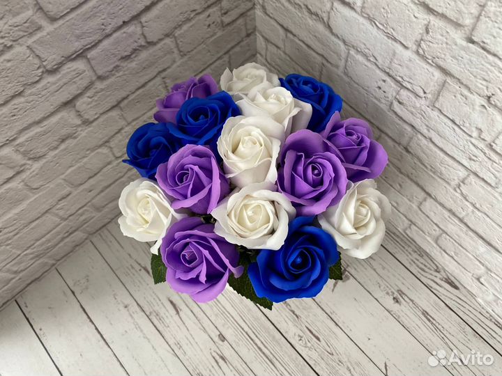Букет из мыльных роз (11штук,27штук,51штука,101 шт