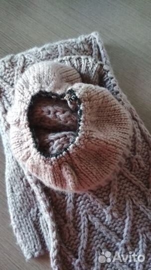 Набор шапка и шарф зимний, демисезоный