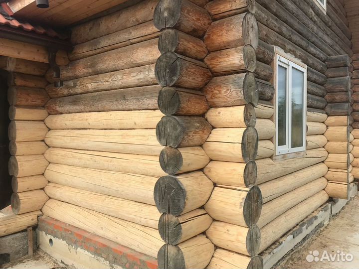 Шлифовка и покраска деревянного дома