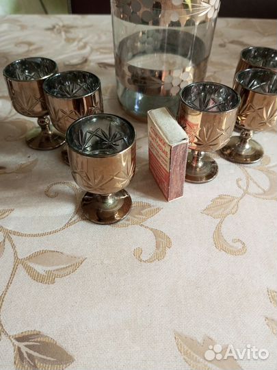 Винтаж Графин с рюмками Богемия