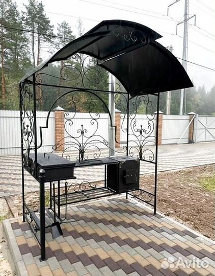 Мангал с печкой под казан