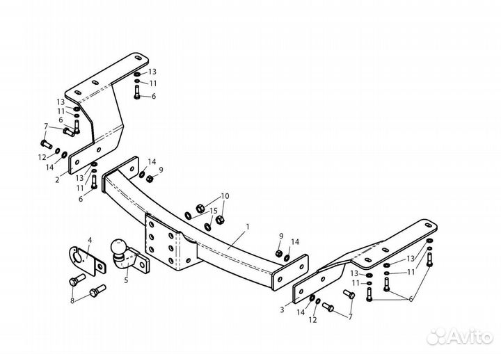 Фаркоп на Тойота Хайлендер, с 2010 г. в