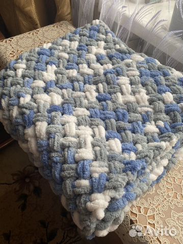 Плед детский вязаный ручная работа