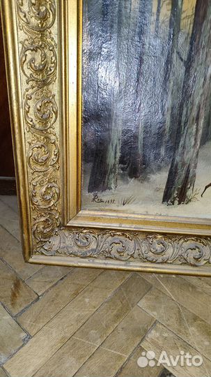 Картина маслом на холсте старинная