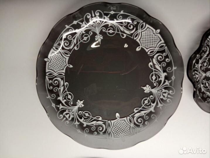 Тарелки десертные винтаж цветное стекло СССР