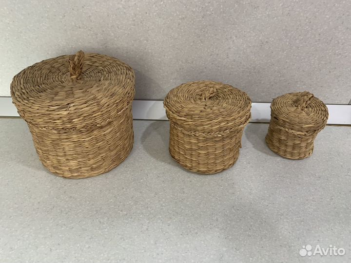 Корзина плетенная IKEA 3 штуки