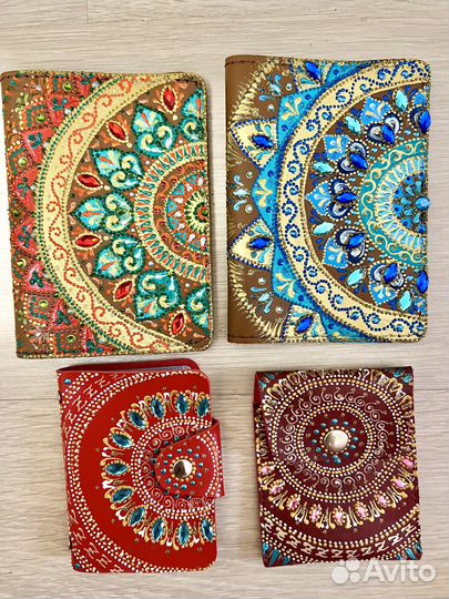 Кожаная обложка на паспорт ручной работы