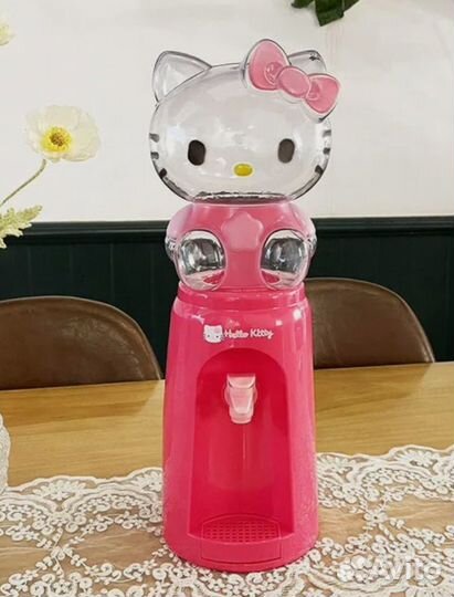 Детский мини кулер диспенсер для воды hello kitty