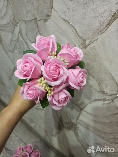 Букет-комплимент из мыльных роз