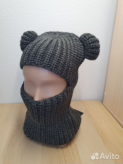 Шапка балаклава с ушками новая
