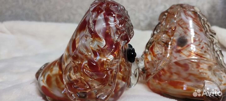 Собачки цветное стекло