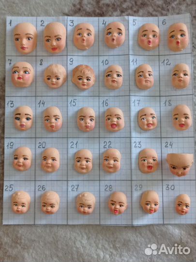 Личики для ватных игрушек