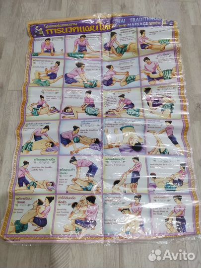 Плакат постер тайский массаж А2