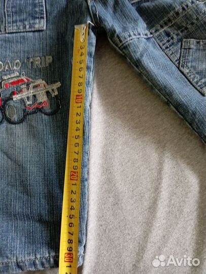 Полукомбинезон джинсовый на флисе 92-98