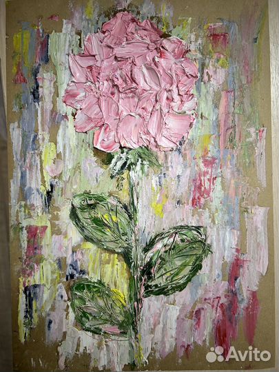 Картина пион масло