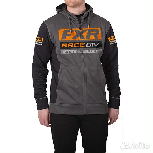 Толстовка FXR Race Division Tech Hoodie Char/Orang