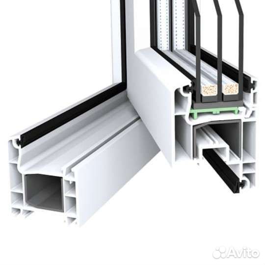 Окна KBE, Rehau, Brusbox, Novotex