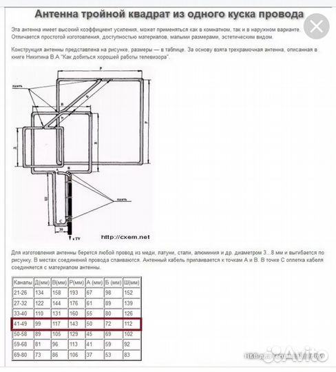 Антенна для цифрового телевидения DVB-T2