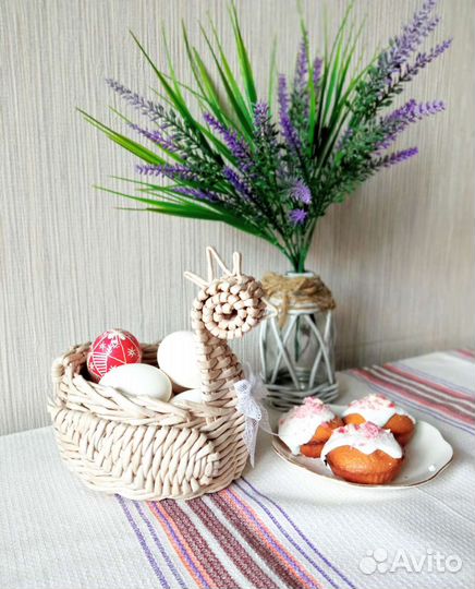 Пасхальный поднос тарелка курица декор