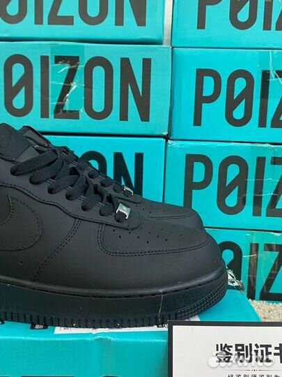 Nike Air Force 1 Black Черные Оригинал Poizon