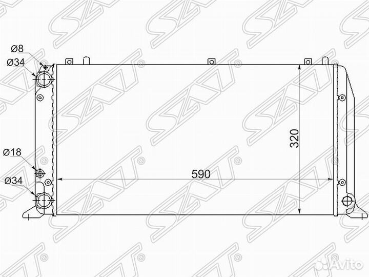 Радиатор охлаждения Ауди 80 92-96 1.6/1.8/2.0