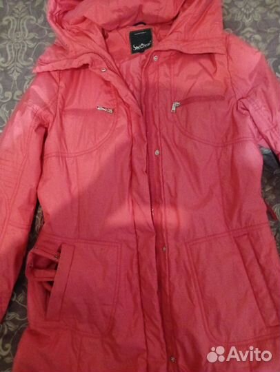 Пальто женское демисезонное с капюшоном 48