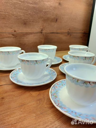 Сервиз чайный новый на 6 персон (12 пр)