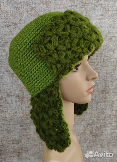 Шапка ушанка теплая ручная работа