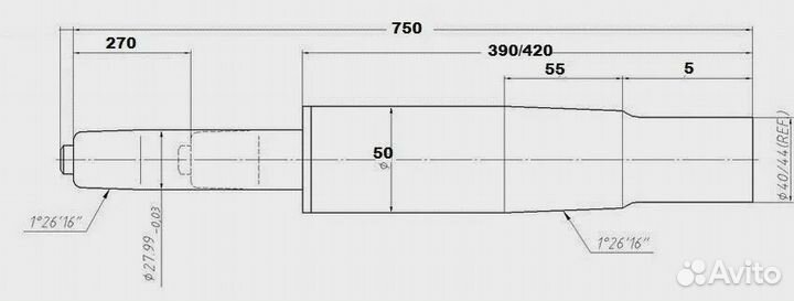 Газ-лифт 270/400 для барных стульев