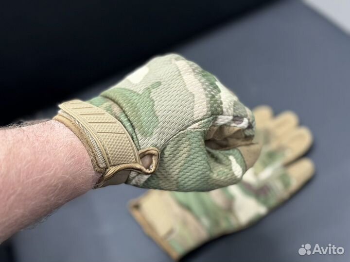 Тактические перчатки с защитой Multicam/ Олива