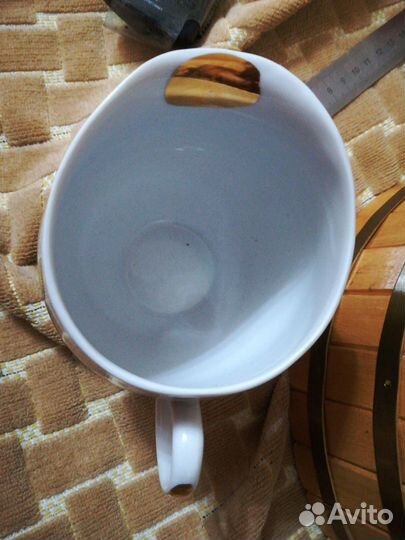 Молочник и чайник от сервиза Зеленая роза Гжель